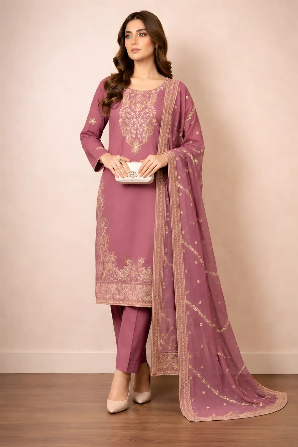 Delaya 3 Piece - Embroidered Lawn Suit | Unstitched