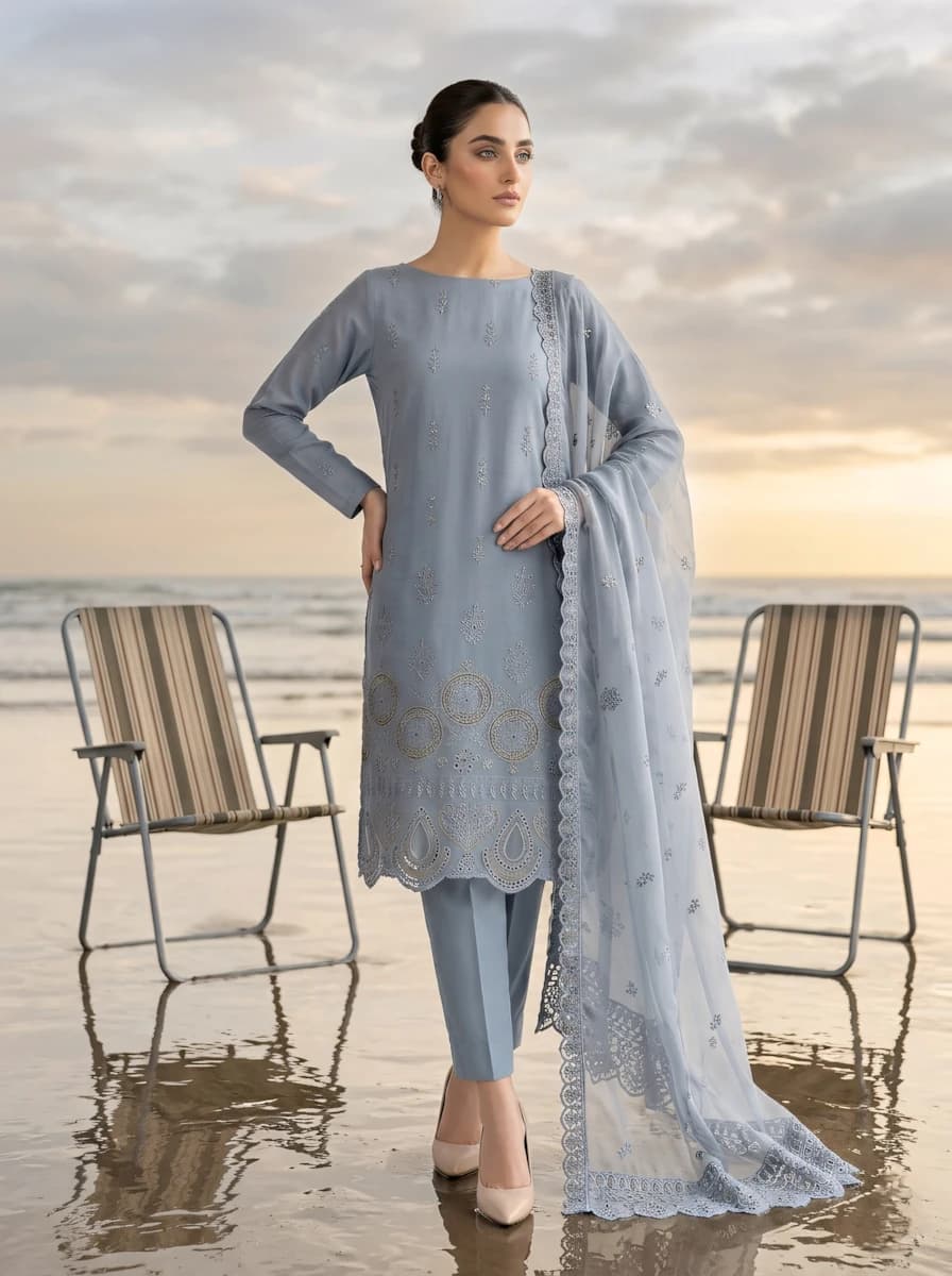 Delaya 3 Piece - Unstitched Embroidered Lawn Suit