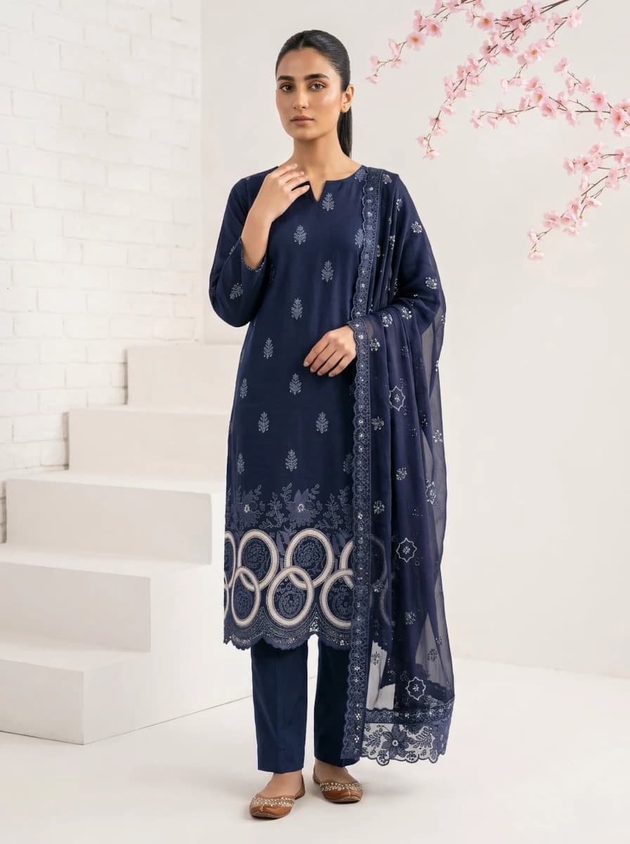Delaya 3 Piece - Embroidered Lawn Suit | Unstitched