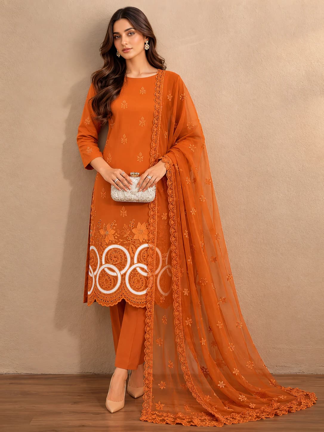 Delaya 3 Piece Suit - Embroidered Lawn | Unstitched