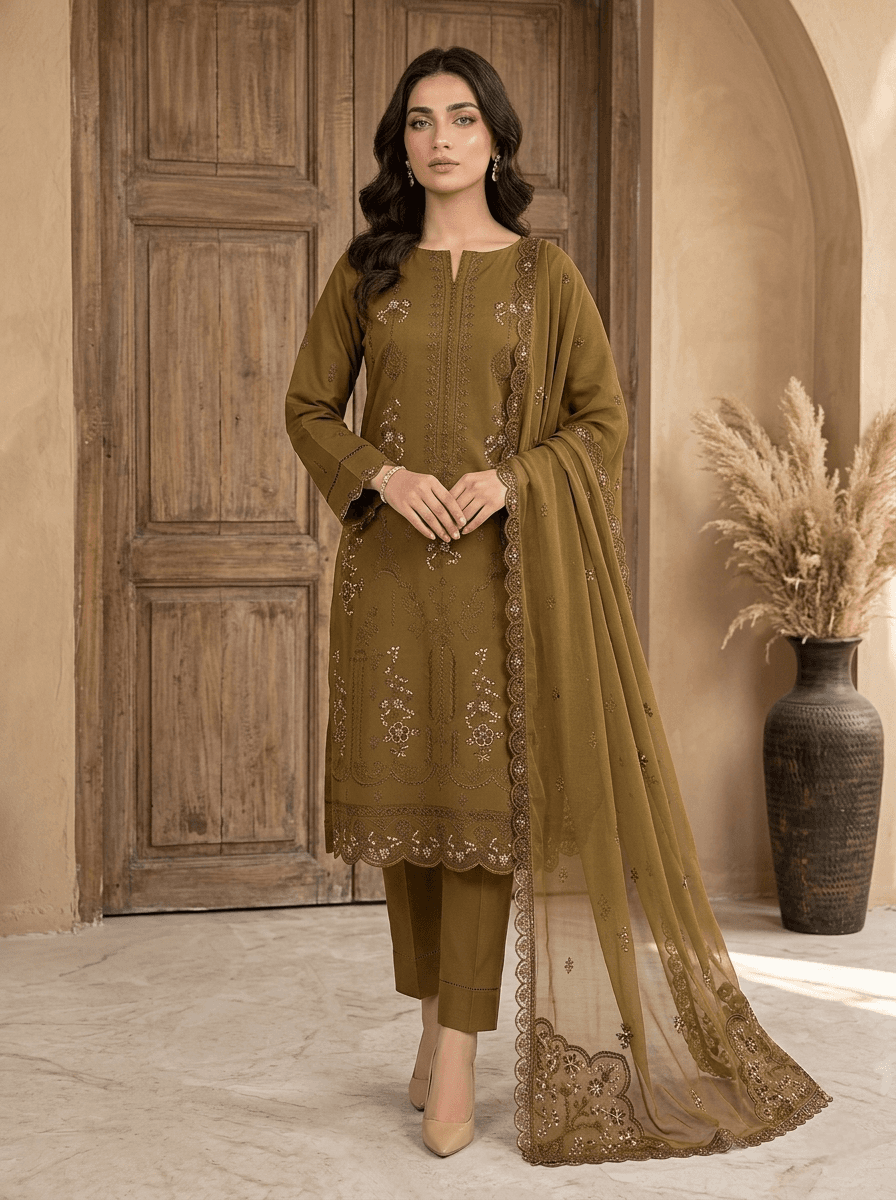 Delaya 3 Piece - Unstitched Embroidered Lawn Suit