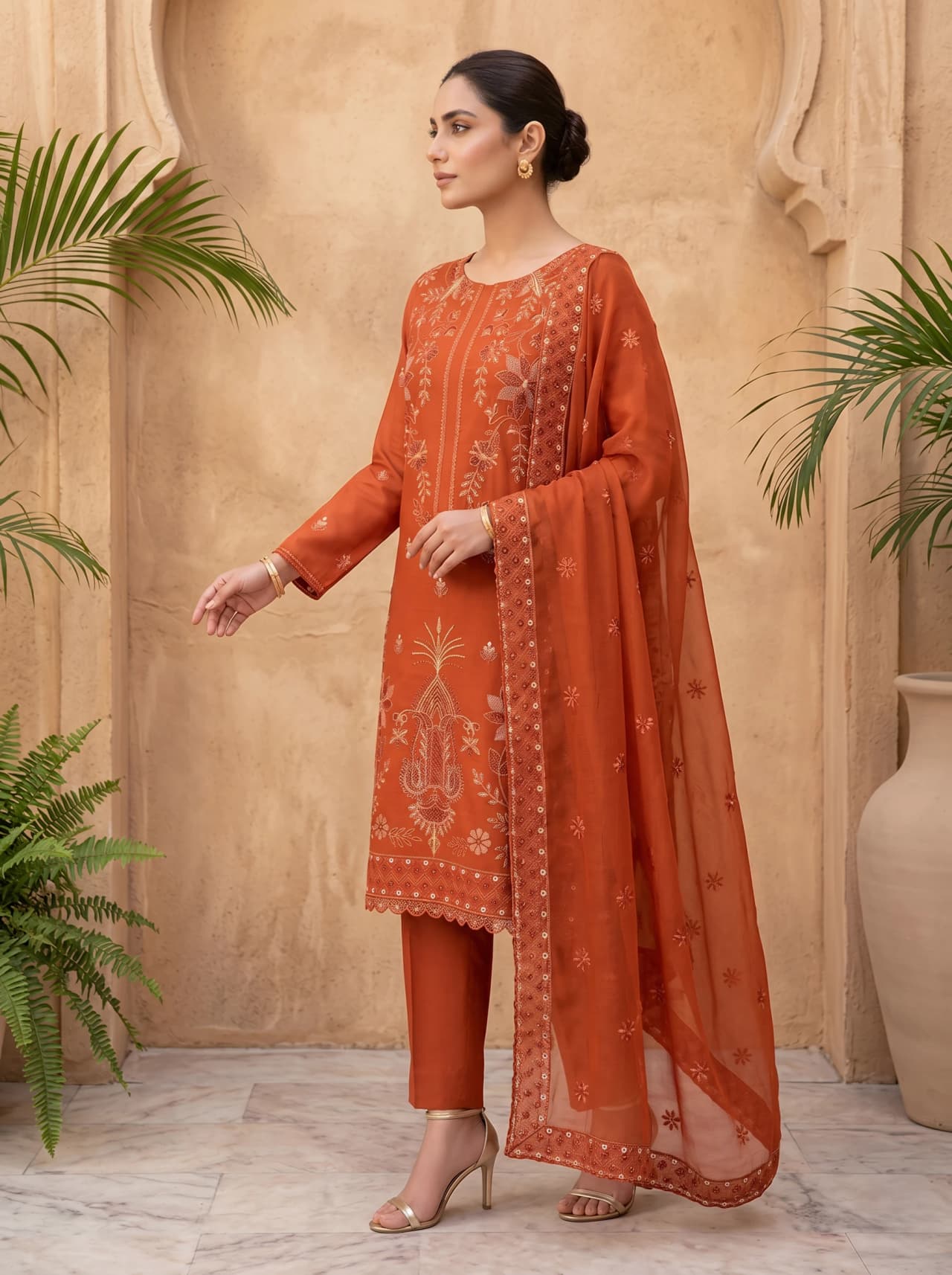 Delaya Delaya Nafees — Unstitched 3-Piece Embroidered Suit | Article 190