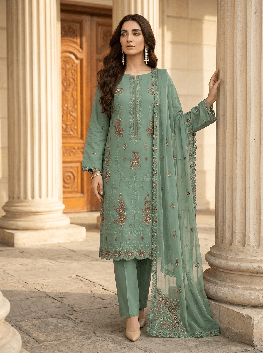 Delaya 3 Piece - Embroidered Lawn Suit | Unstitched