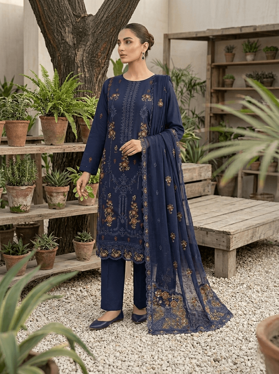 Delaya 3 Piece - Unstitched Embroidered Lawn Suit