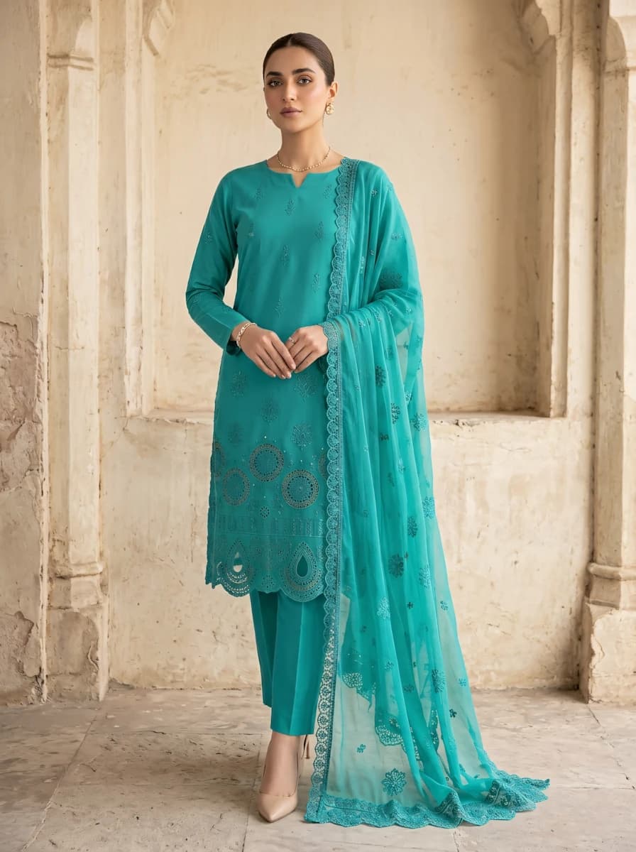 Delaya 3 Piece - Embroidered Lawn Suit | Unstitched