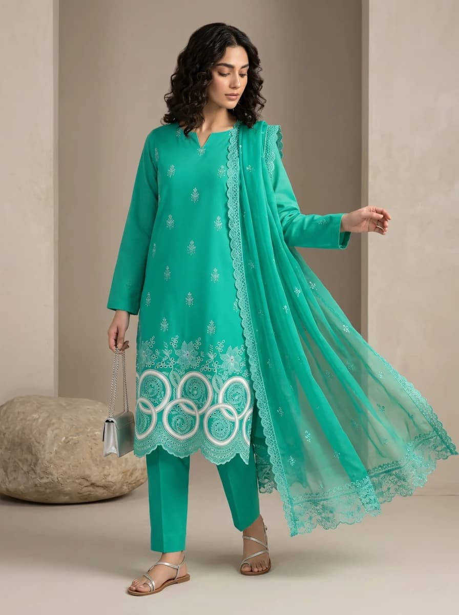 Delaya 3 Piece - Embroidered Lawn Suit | Unstitched