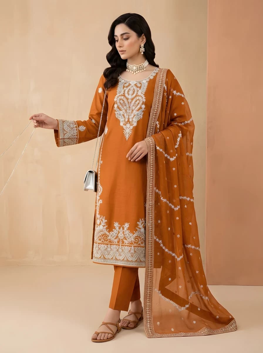 Delaya 3 Piece - Unstitched Embroidered Lawn