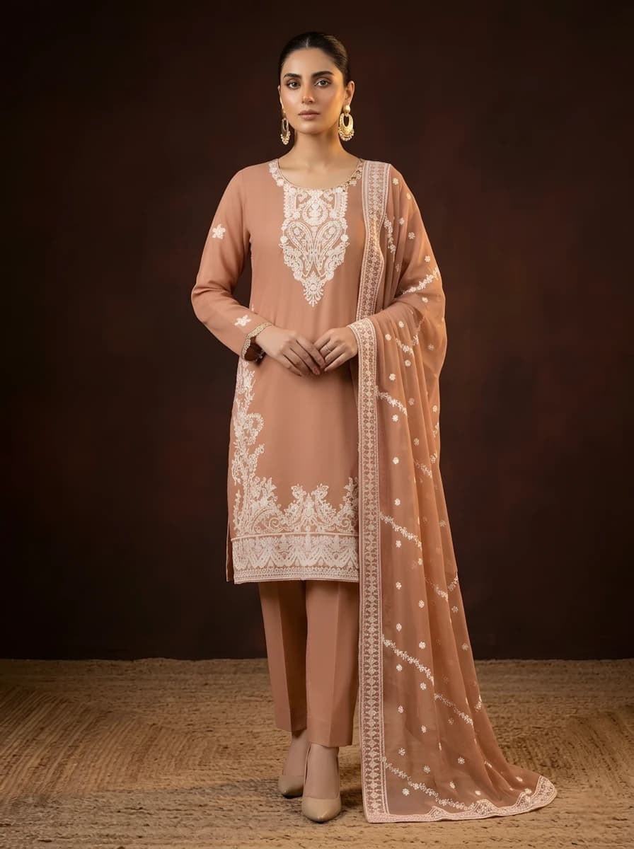 Delaya 3 Piece - Embroidered Lawn Suit | Unstitched