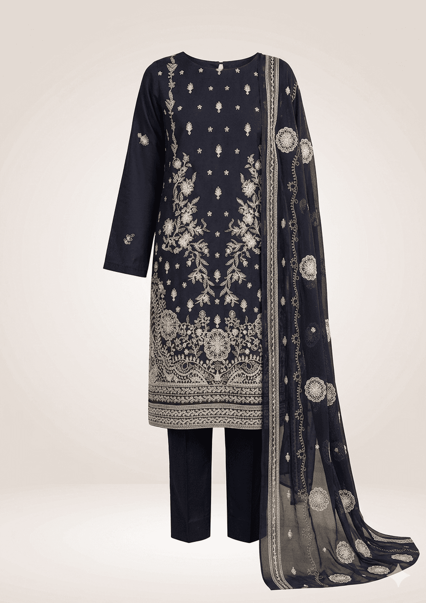 Delaya 3 Piece - Embroidered Lawn Suit