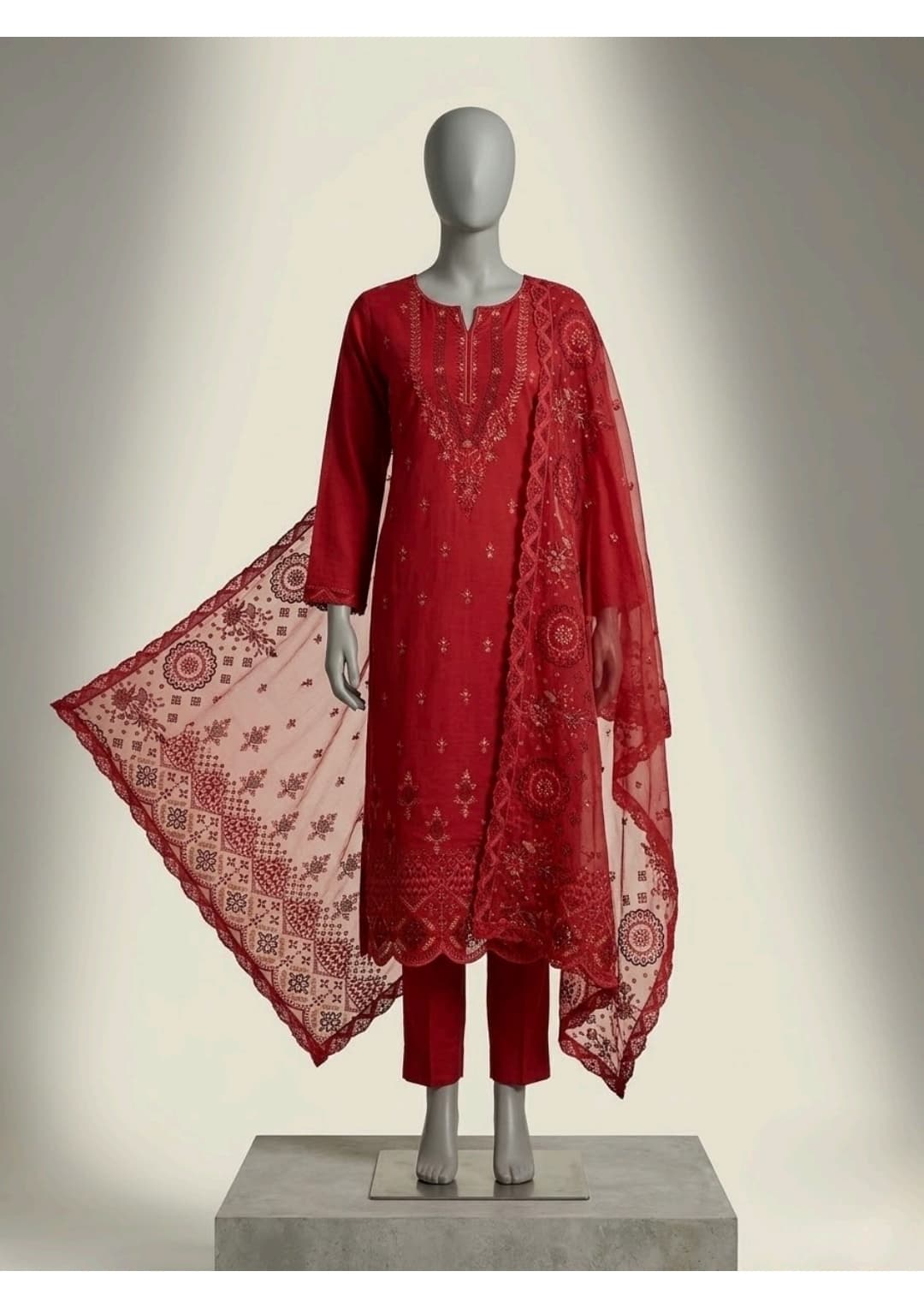 Delaya Viscose Embroidered 3P Suit
