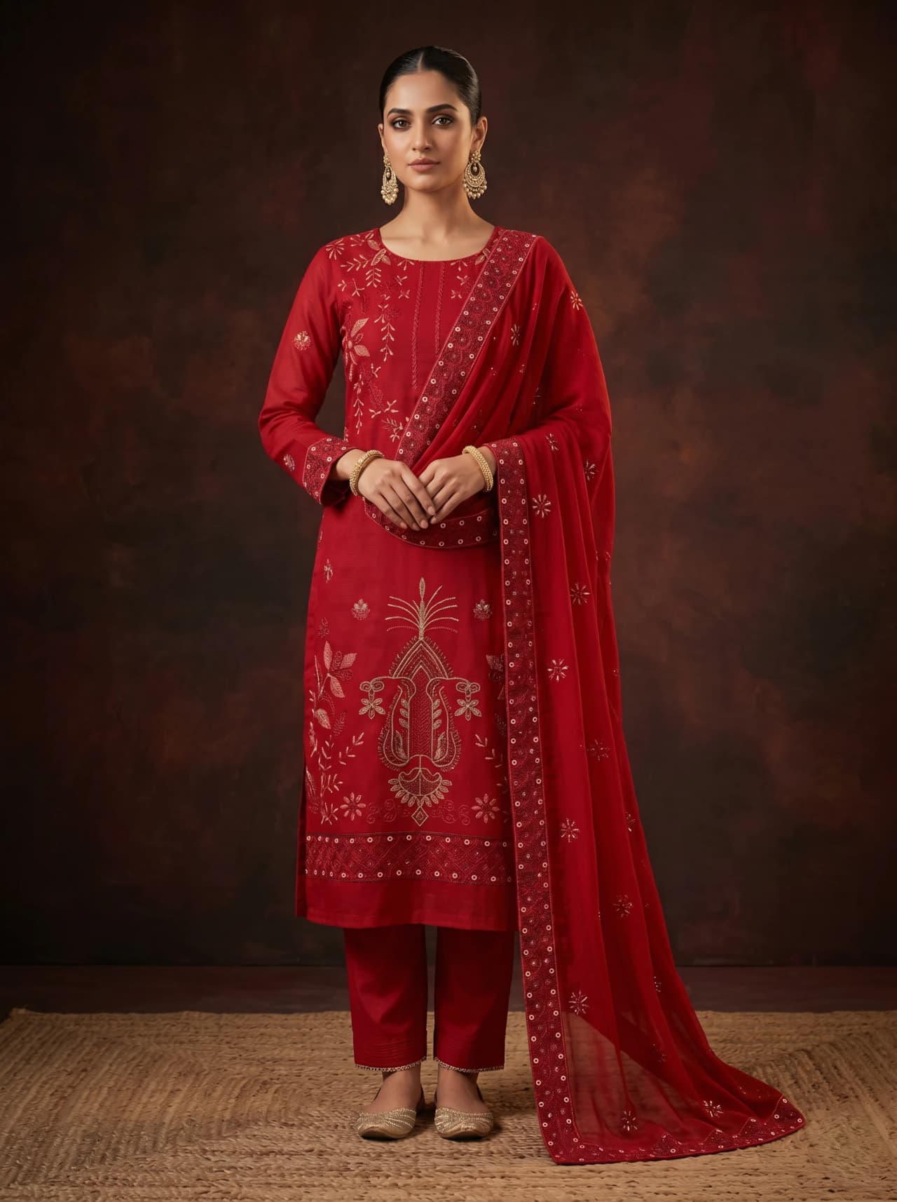 Delaya Delaya Nafees — Unstitched 3-Piece Embroidered Suit | Article 190